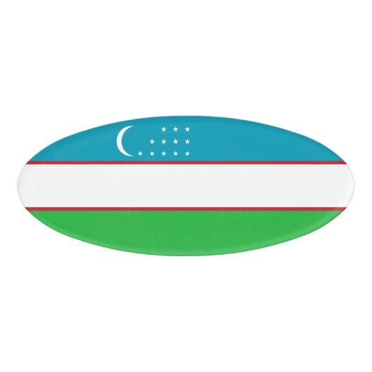 Oezbekistan vlag naambadge (Voorkant)