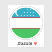 Oezbekistan Vlag Ronde Sticker (Vel)