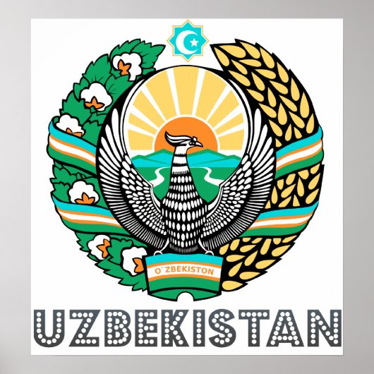 Oezbekistan wapenschild poster (Voorkant)