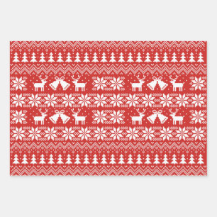 Oezelig sweater-patroon inpakpapier vel