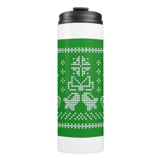 Oezeltrui gordels kerst groen thermosbeker (Voorkant)