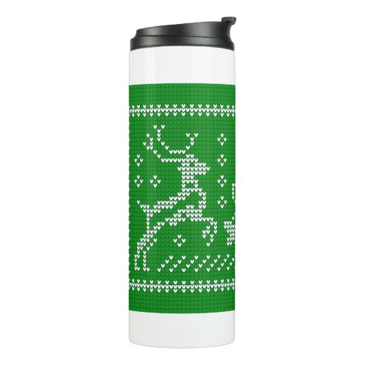 Oezeltrui gordels kerst groen thermosbeker (Gedraaid links)