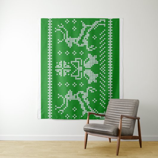 Oezeltrui gordels kerst groen wandkleed (In situ)