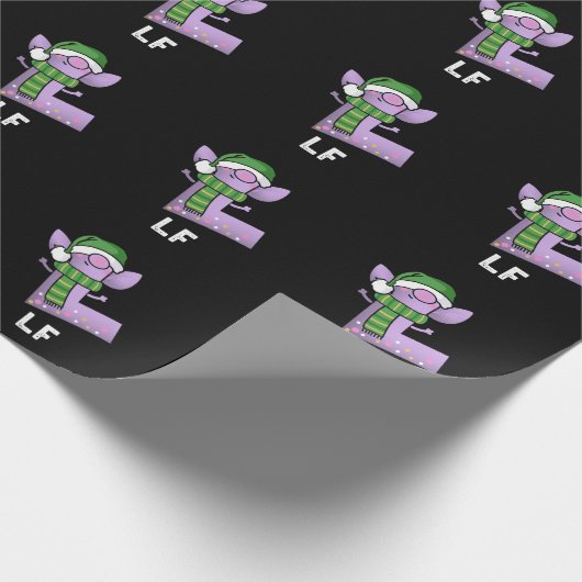 Of grappige brief L Pun Dark BG Cadeaupapier (Hoek)