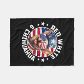 Of July Dog Funny Patriotic Red1 Fleece Deken (Voorkant (Horizontaal))