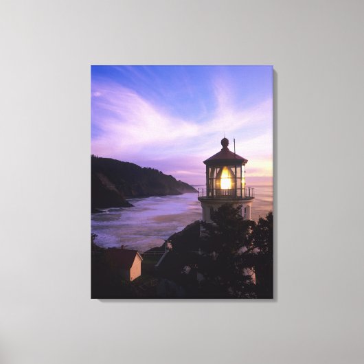 OF, Oregon kust, Heceta Head Lighthouse, op Canvas Afdruk (Voorkant)