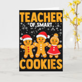 Of Smart Cookies Gingerbread Christmas Teacher Cut Kaart (Gele Bloem)