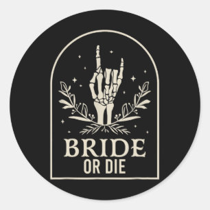 Of Sterf Skelet Hand Gotische Meisjesuitstap Ronde Sticker