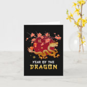 Of The Dragon 2024 Lunar New Year Chinese New Year Kaart (Gele Bloem)