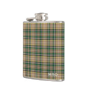 O'Farrell Tartan Monogram Groen en Tan Plaid Heupfles (Links)