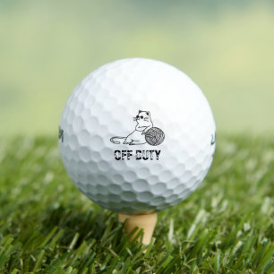 Off Duty Lazy Cat - Cute and Funny Bored Cat Golfballen
