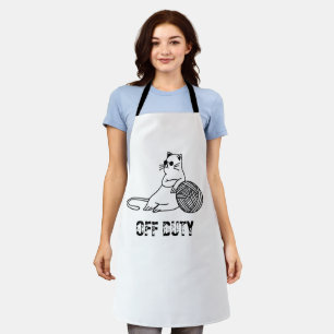 Off Duty Lazy Cat - Cute and Funny Bored Cat Two-T Schort