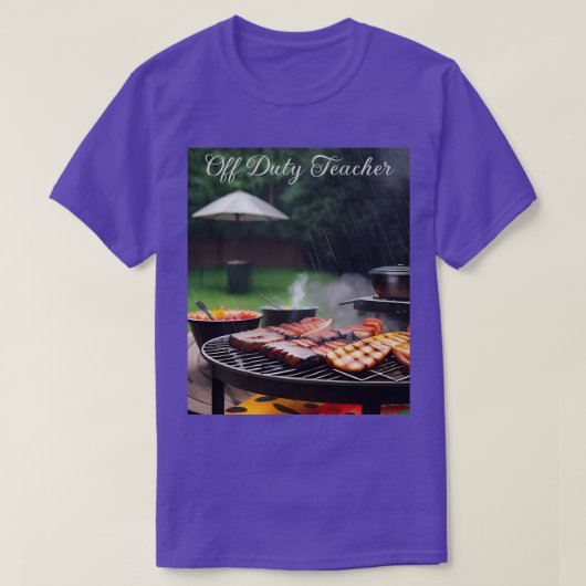 Off-duty leraar Barbecue T-shirt (Design voorkant)
