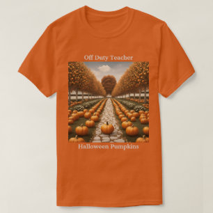 Off Duty Leraar Halloween Pompoenen T-shirt