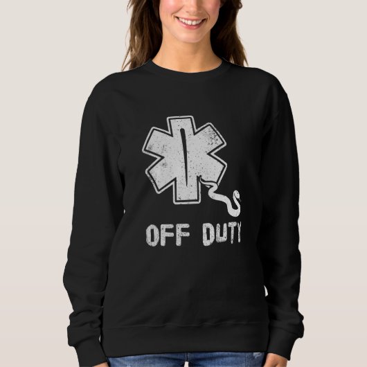 Off Duty Retro EMT Paramedic Medic Emergency First Trui (Voorkant)