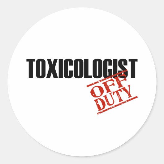 OFF-DUTY TOXICOLOGIST LICHT RONDE STICKER (Voorkant)