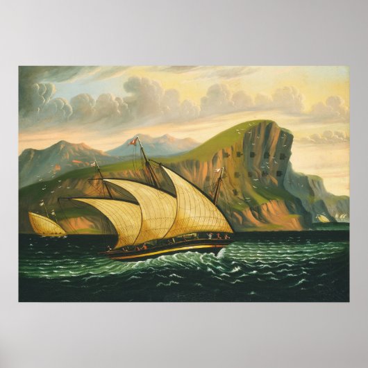 Off Gibraltar - Thomas Chambers Poster d'Art (Devant)