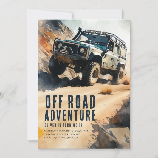 Off Road Adventure ATV Party Invitation Modèle (Devant)