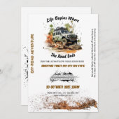 Off-road auto avontuur uitnodiging (Voorkant / Achterkant)