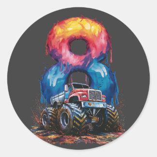Off-road avonturen op 8-jarige leeftijd ronde sticker