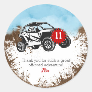 Off Road Avontuur ATV Monster Truck Verjaardag Ronde Sticker