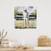Off Strike - Archief Cricket Print (Keuken)