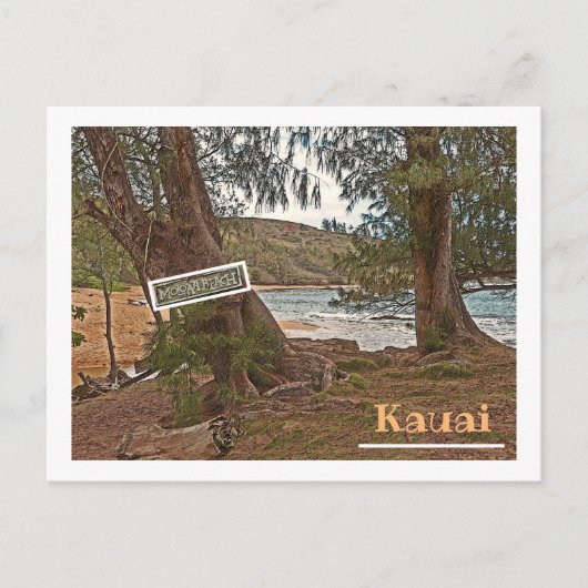 "OFF-THE-BEATEN PAD MOLOAA BEACH" BRIEFKAART (Voorkant)