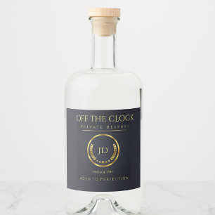 Off the Clock Retirement Private Reserve Label wor Likeurfles Etiket