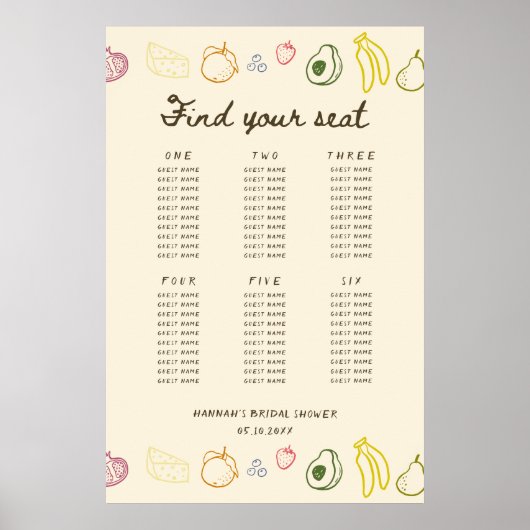 Off-the-market grillig downloadbaar zitplan poster (Voorkant)