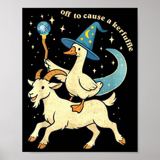 Off To Cause A Kerfuffle Funny Chaotic Weird Anima Poster (Voorkant)