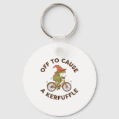 Off To Cause A Kerfuffle Funny Cowboy Frog Meme Sleutelhanger (Voorkant)
