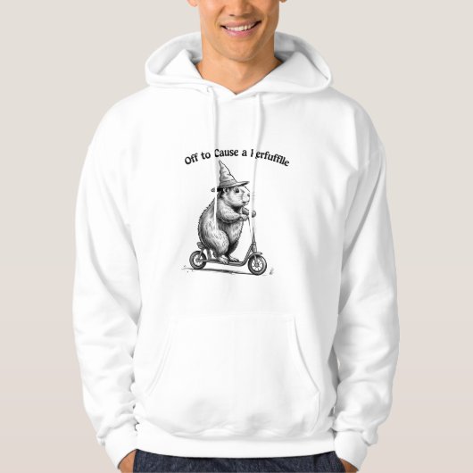 Off To Cause A Kerfuffle Funny Groundhog Scooter  Hoodie (Voorkant)