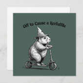 Off To Cause A Kerfuffle Funny Groundhog Scooter  Kaart (Voorkant / Achterkant)