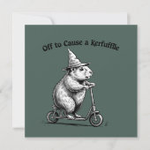 Off To Cause A Kerfuffle Funny Groundhog Scooter  Kaart (Voorkant)
