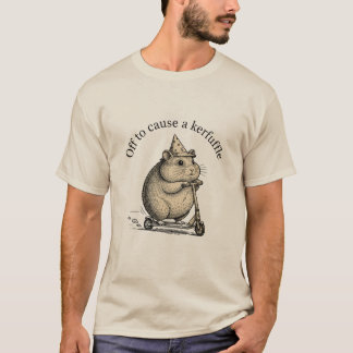 Off To Cause A Kerfuffle Funny Groundhog Scooter T-shirt