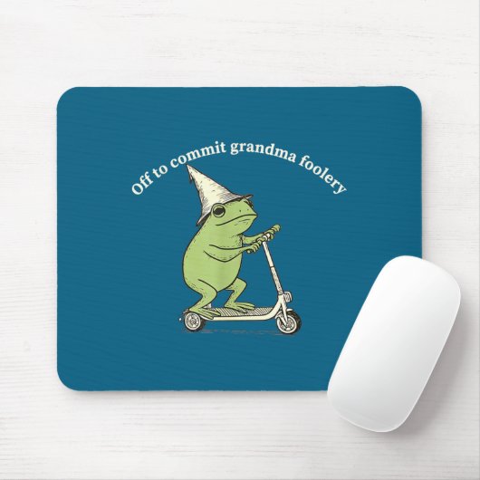 Off To Commit Grandma Foolery Funny Frog Meme  Muismat (Met muis)