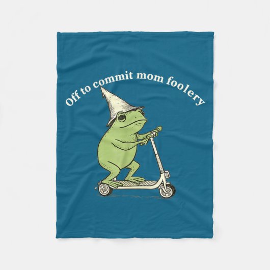 Off To Commit Mom Foolery Funny Frog Meme  Fleece Deken (Voorkant)