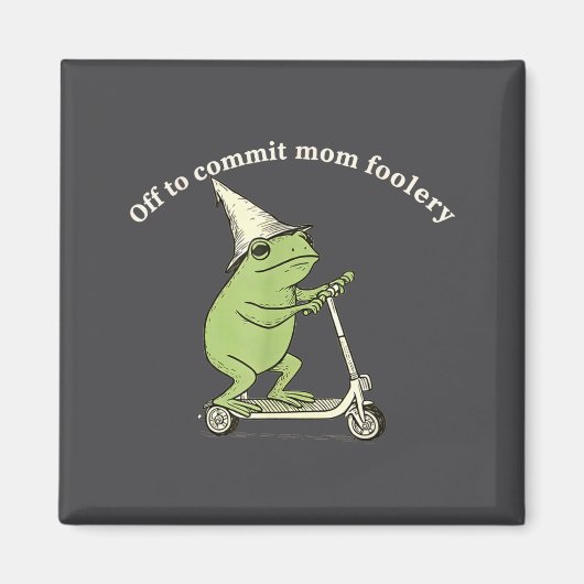 Off To Commit Mom Foolery Funny Frog Meme  Magneet (Voorkant)