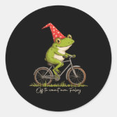Off To Commit Mom Foolery Funny Frog Meme Ronde Sticker (Voorkant)