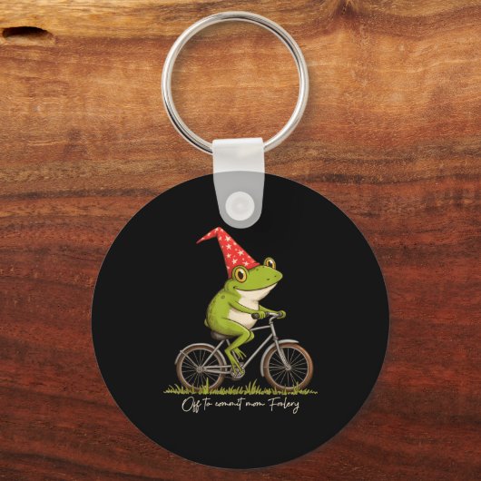 Off To Commit Mom Foolery Funny Frog Meme Sleutelhanger (Voorkant)
