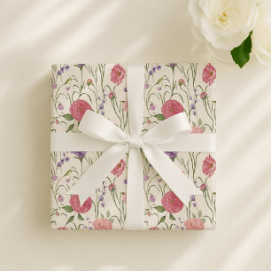 off white bg, Floral waterverf elegant evenement Cadeaupapier