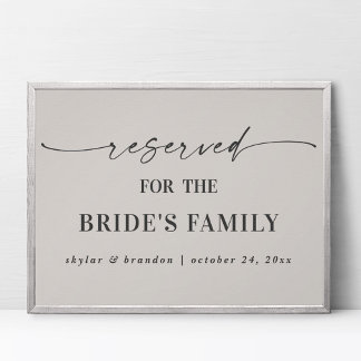 Off-White Bruidsjurk Gereserveerd Voor Familie Tro Poster