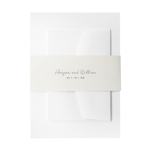 Off-white bruiloft uitnodiging uitnodigingen wikkel (Voorkant Voorbeeld)