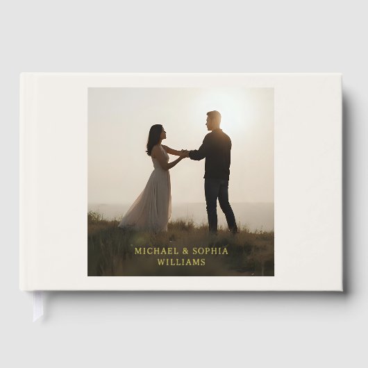 Off White Foil Guest Book Simple Photograph (Recto)