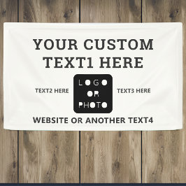 Off white Moderne Eenvoudige Zakelijke Logo Foto M Spandoek