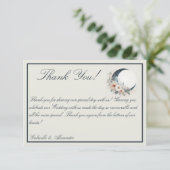 Off White Moonflower bruiloft Bedankkaart (Staand voorkant)