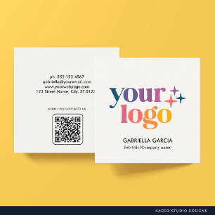 Off White QR Code Logo Vierkant Visitekaartje