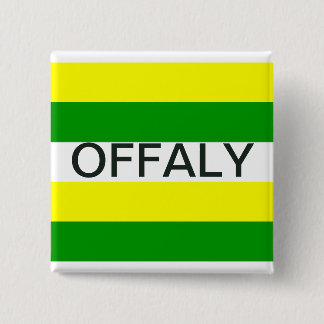 Offaly Silk Ribbon Flag Vierkante Button 5,1 Cm