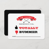 Offbeat Wedding RSVP - Zwart en Rood (Voorkant / Achterkant)