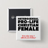 Offensieve Christelijke Knoopspeld voor Pro-life V Vierkante Button 5,1 Cm (Voorkant /achterkant)